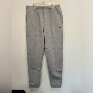 Lacoste Men Grey Chine Tapered Leg Sweatpants Size Small